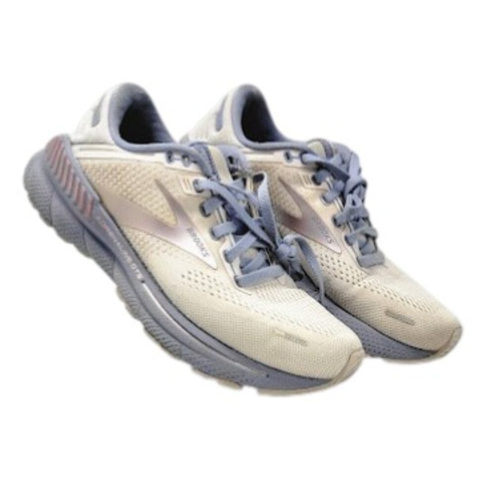 BROOKS Adrenaline GTS 22 Women’s Running Shoes Size 7.5 Cream Blue GUC